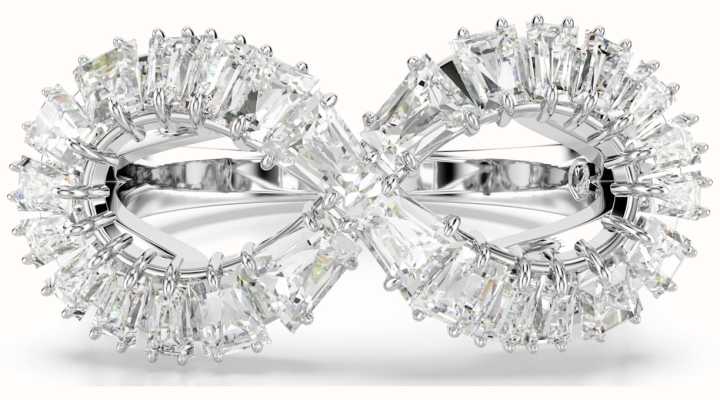 Swarovski Hyperbola Cocktail Ring Infinity White Crystals Rhodium Plated Size 58/Q 5679697