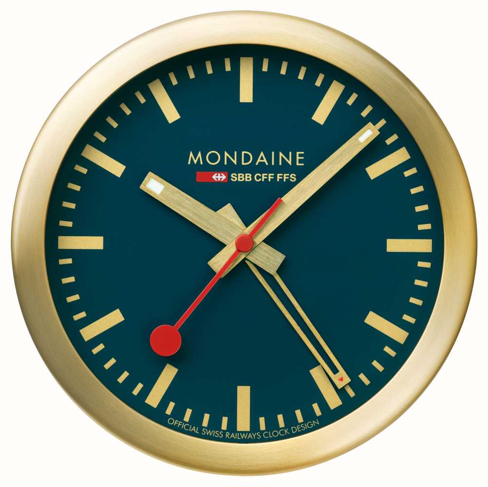 Mondaine SBB Alarm Clock With Sweeping Second Hand (12.5cm) Blue Dial /  A997.MCAL.46SBG.1 - First Class Watches™ IRL