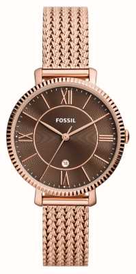 Fossil Women's Jacqueline (36mm) Brown Dial / Rose Gold-Tone Stainless Steel Bracelet ES5322