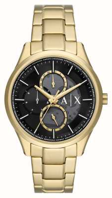 IRL First | Men\'s Armani Watches™ | Black Steel Bracelet Exchange Class Dial Stainless Tone - AX2145 Gold