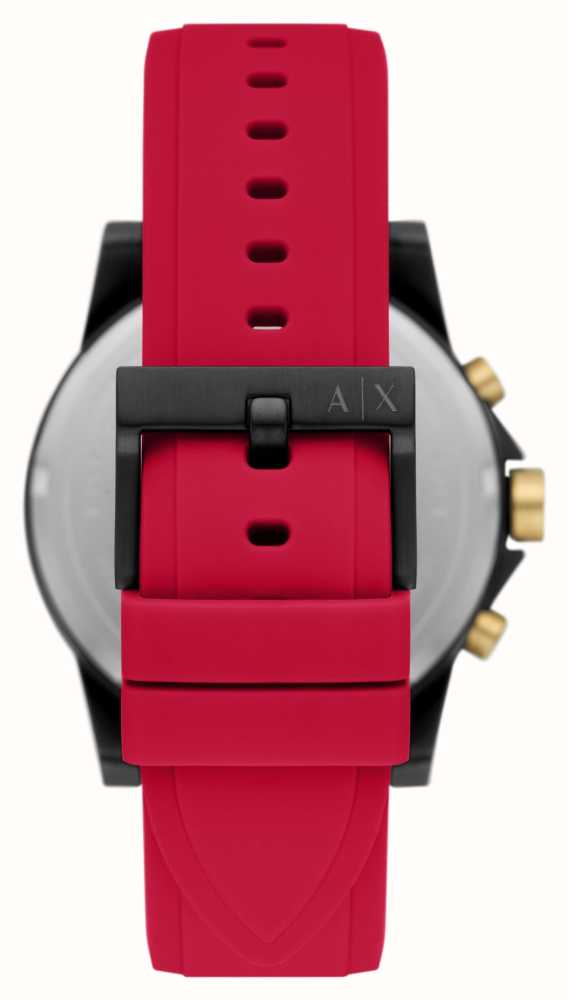 Armani Exchange Men s Gift Set 44mm Black Dial Red Silicone