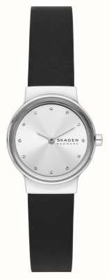 Skagen Women's Freja Lille (26mm) Silver Dial / Black Leather Strap SKW3119