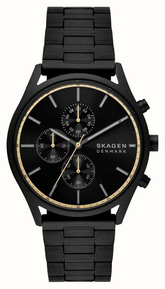 Skagen Men\'s Holst Steel Watches™ Bracelet - / Class (42mm) Stainless Chronograph First Black Dial IRL Black SKW6910