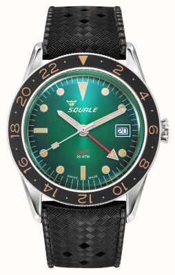 Squale Sub-39 GMT Vintage Green (40.5mm) Green Sunray Dial / Black Homage Tropic Rubber SUB-39GMGR.HT