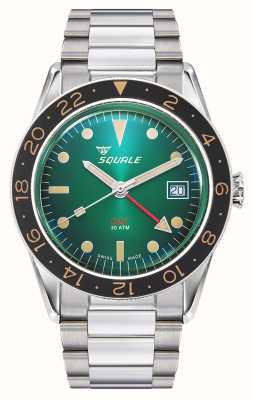 Squale Sub-39 GMT Vintage Green (40.5mm) Green Sunray Dial / Stainless Steel Bracelet SUB-39GMGR.BR22