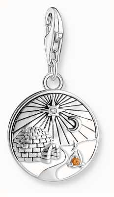 Thomas Sabo Igloo Motif Charm Pendant Sterling Silver Multicoloured Crystals and Enamel 2060-473-7