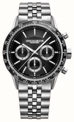 Raymond Weil Freelancer Tri-Compax Chronograph Automatic (43.5mm) Black Dial / Stainless Steel Bracelet 7741-ST1-20021