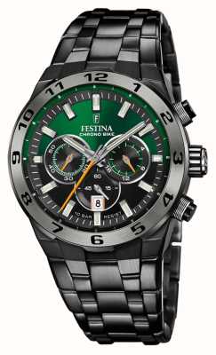 Festina Chrono Bike 2024 Special Edition (44.5mm) Green Dial / Black PVD Stainless Steel F20673/2