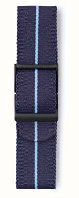 Elliot Brown 22mm Dark Blue Webbing with Blue Stripe Standard Length Strap Only STR-N12