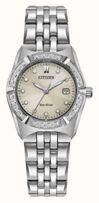 Citizen Women's Corso Eco-Drive (28mm) Champagne Dial / Stainless Steel Bracelet EW2710-51X