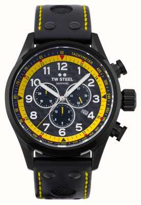 TW Steel Coronel WTCR Special Edition (48mm) Black Carbon Dial / Black Leather Strap SVS301