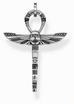 Thomas Sabo Cross of Life Ankh with Scarab Pendant Blackened Sterling Silver - Pendant Only PE778-643-11