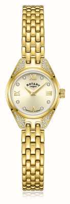 Rotary Traditional Diamond Quartz (20mm) Champagne Dial / Gold PVD Stainless Steel Bracelet LB05143/09/D