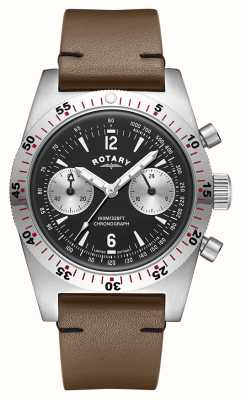 Rotary RW 1895 Heritage Chronograph Limited Editon (38mm) Black Dial / Brown Leather Strap GS05500/30