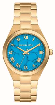 Michael Kors Women's Lennox (37mm) Blue Dial / Gold-Tone Stainless Steel Bracelet MK7460