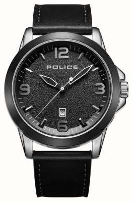 Police CLIFF Quartz Date (47mm) Black Dial / Black Leather Strap PEWJB2194540