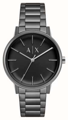 Armani Exchange Men s Black Dial Camouflage Steel Mesh