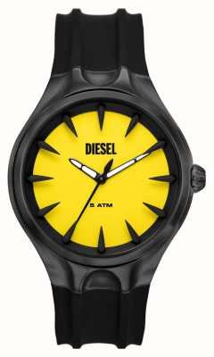 Diesel Men's Vert (44mm) Yellow Dial / Black Silicone Strap DZ2201