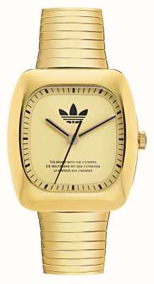 Adidas RETRO WAVE ONE (37mm) Gold Dial / Gold-Tone Stainless Steel Bracelet AOSY24024