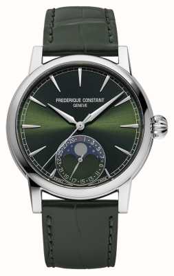 Frederique Constant Classic Moonphase Date Manufacture (40mm) British Racing Green Dial / Green Alligator Leather Strap FC-716GR3H6