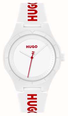 HUGO Men's #LIT (42mm) White Dial / White Silicone Strap 1530345