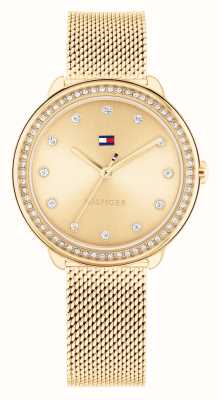 Tommy Hilfiger Women's Demi (32mm) Gold Dial / Gold-Tone Stainless Steel Mesh Bracelet 1782699