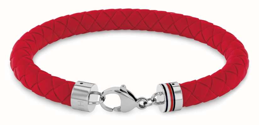 Tommy Hilfiger Men's Silicone Red Braided Silicone Bracelet 2790556