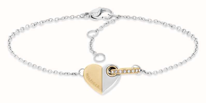 Tommy Hilfiger Women's Love Two-Tone Stainless Steel Heart Charm Bracelet 2780880
