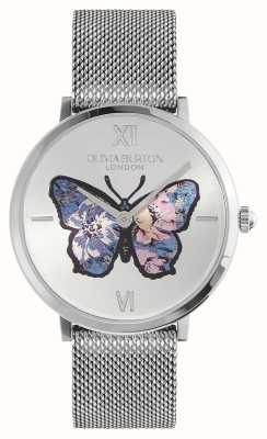Olivia Burton Signature Butterfly (35mm) Silver Butterfly Dial / Stainless Steel Mesh Bracelet 24000146