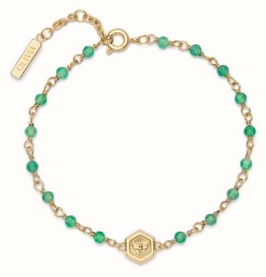 Olivia Burton Trend Edition Minima Bee Green and Gold Plated Beaded Charm Bracelet 24100175