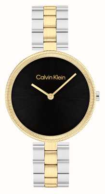Calvin Klein Women's Gleam (32mm) Black Dial / Two-Tone Stainless Steel Bracelet 25100012