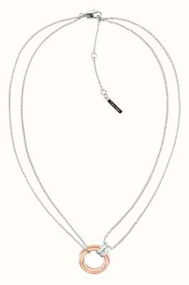 Calvin Klein Women's Duality Two-Tone Stainless Steel Circle Pendant Necklace 35000630