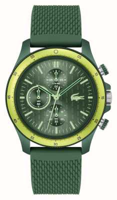 Lacoste Men's Neoheritage (42mm) Green Chronograph Dial / Green Silicone Strap 2011328