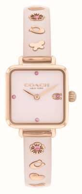 Coach Women's Cass (22mm) Pink Square Dial / Pink Resin Rose Gold-Tone Stainless Steel Bracelet 14504309