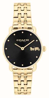 Coach Women's Elliot (28mm) Black Dial / Gold-Tone Stainless Steel Bracelet 14504302