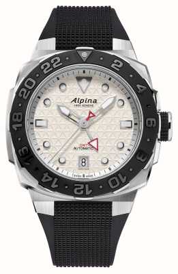 Alpina Seastrong Diver Extreme Automatic GMT (39mm) Silver Textured Dial / Black Rubber Strap AL-560LG3VE6
