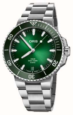 ORIS Aquis Date Calibre 400 Automatic (43.5mm) Green Dial / Stainless Steel Bracelet 01 400 7790 4157-07 8 23 02PEB