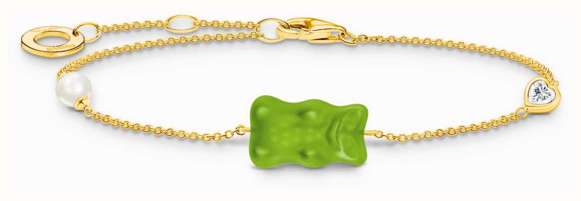 Thomas Sabo x HARIBO Green Goldbear Gummy Bear Gold-Plated Sterling Silver Bracelet A2151-445-6-L19V