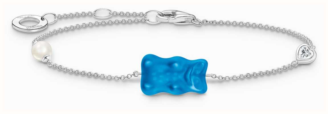 Thomas Sabo x HARIBO Blue Goldbear Gummy Bear Bracelet Sterling Silver A2151-052-1-L19V