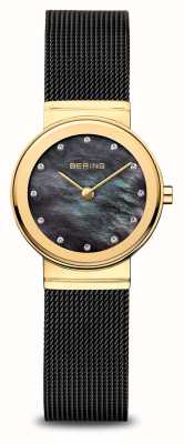 Bering Women's Classic (26mm) Black Mother-of-Pearl Dial / Black Stainless Steel Mesh Bracelet 10126-132