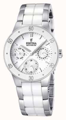 Festina Women's White Ceramic & Stainless Steel Multi-Dial Watch F16530/1