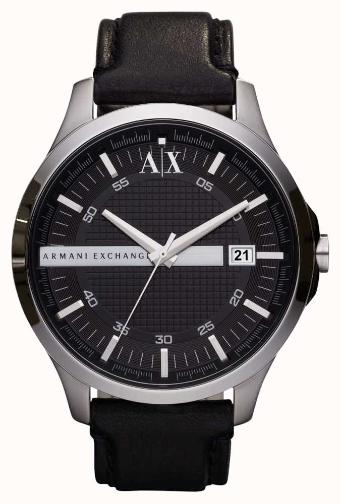 Armani Exchange Men's | Black Dial | Black Leather Strap Watch AX2101 -  First Class Watches™ IRL