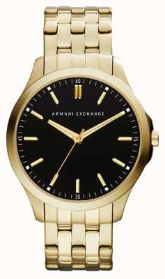 Armani Exchange Men's | Black Dial | Gold Tone Stainless Steel Bracelet AX2145