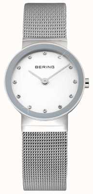 Bering Women's' Classic | Stainless Steel Mesh Strap | White Face | 10122-000