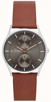 Skagen Men's Holst Brown Leather Strap Watch SKW6086