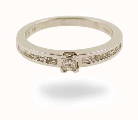 18ct white gold 0.75ct princess cut channel diamond ring JM8039