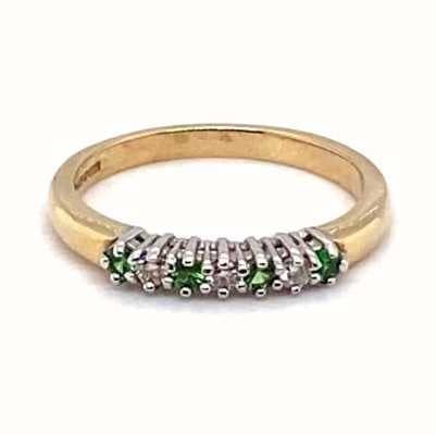 9ct Yellow Gold Emerald Diamond Ring JM9505