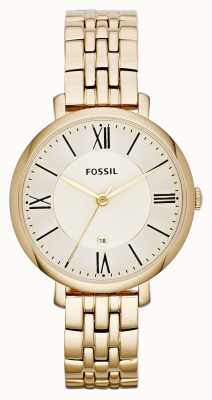 Fossil Women's Jacqueline | Gold Dial | Gold Stainless Steel Bracelet ES3434