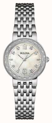 Bulova Women's Stainless Steel Diamond Set White Dial 96W203