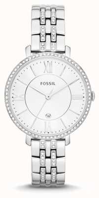 Fossil Women's Jacqueline | Silver Dial | Crystal Set | Stainless Steel Bracelet ES3545